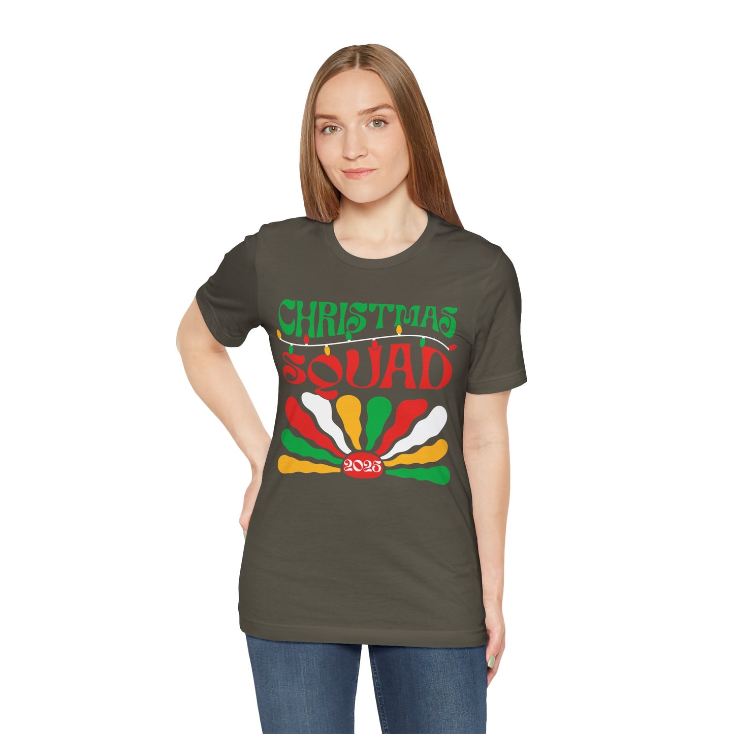 Christmas Squad 2025 Shirt – Retro Groovy Matching Holiday Group Tee