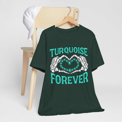 Western Turquoise Forever Shirt – Gemstone Skeleton Hand Heart Rodeo Tee
