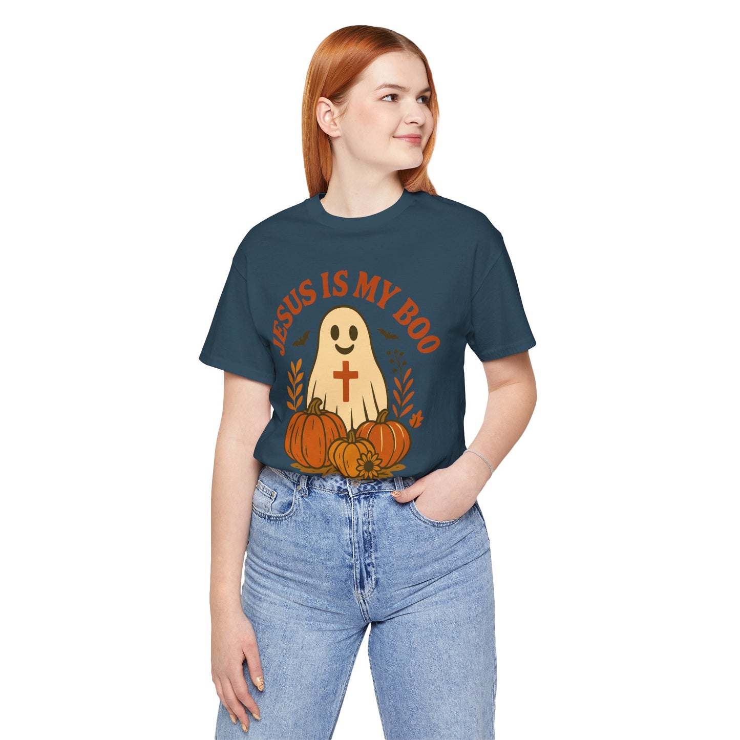 Jesus Is My Boo Shirt – Cute Christian Ghost Pumpkin Halloween Faith Tee