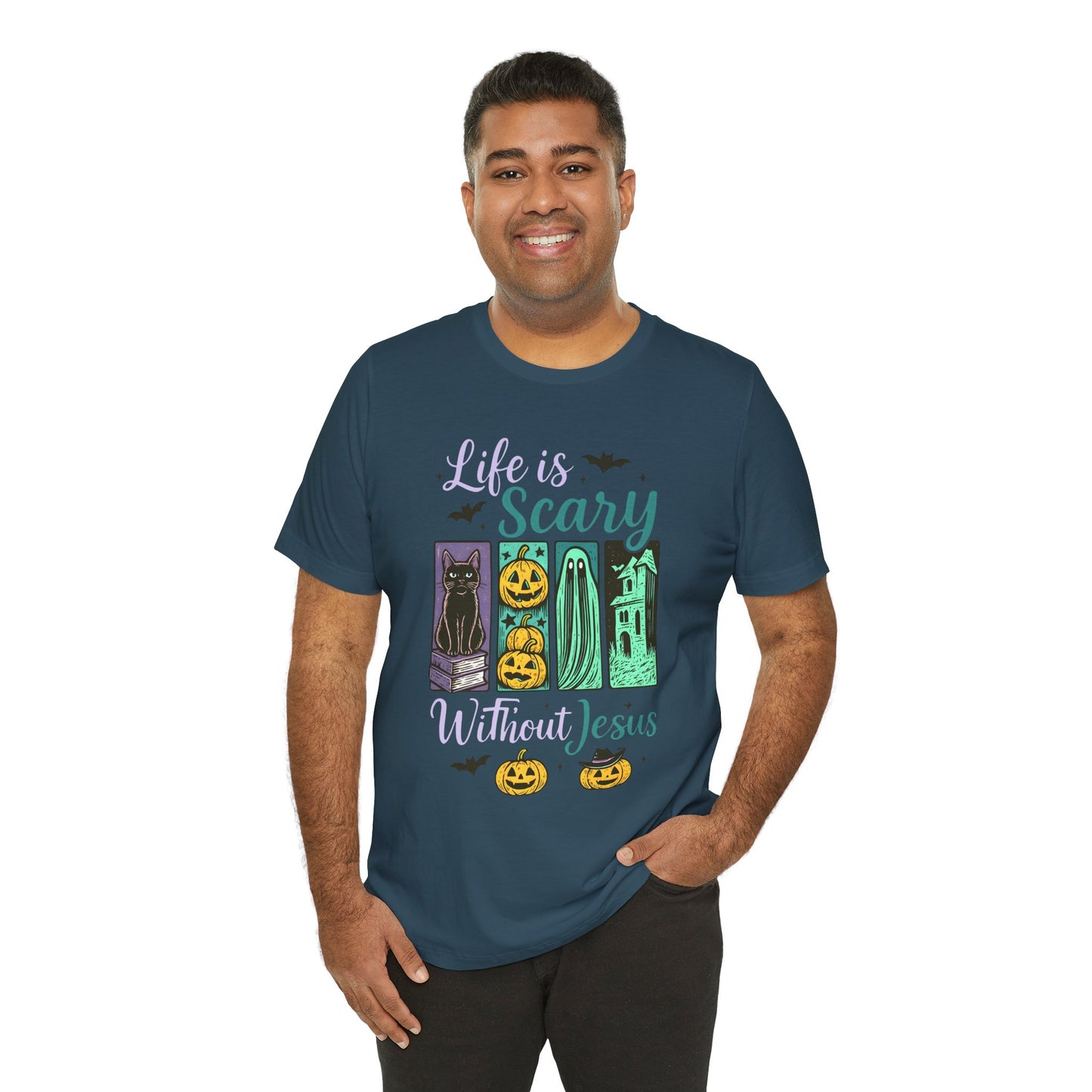 Life Is Scary Without Jesus Shirt – Christian Retro Halloween Faith Tee