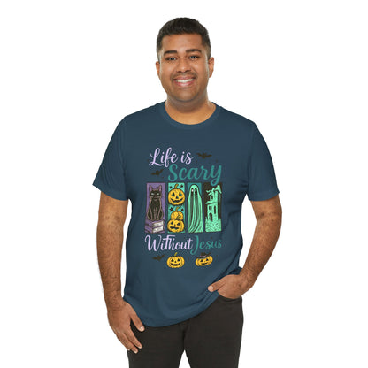 Life Is Scary Without Jesus Shirt – Christian Retro Halloween Faith Tee