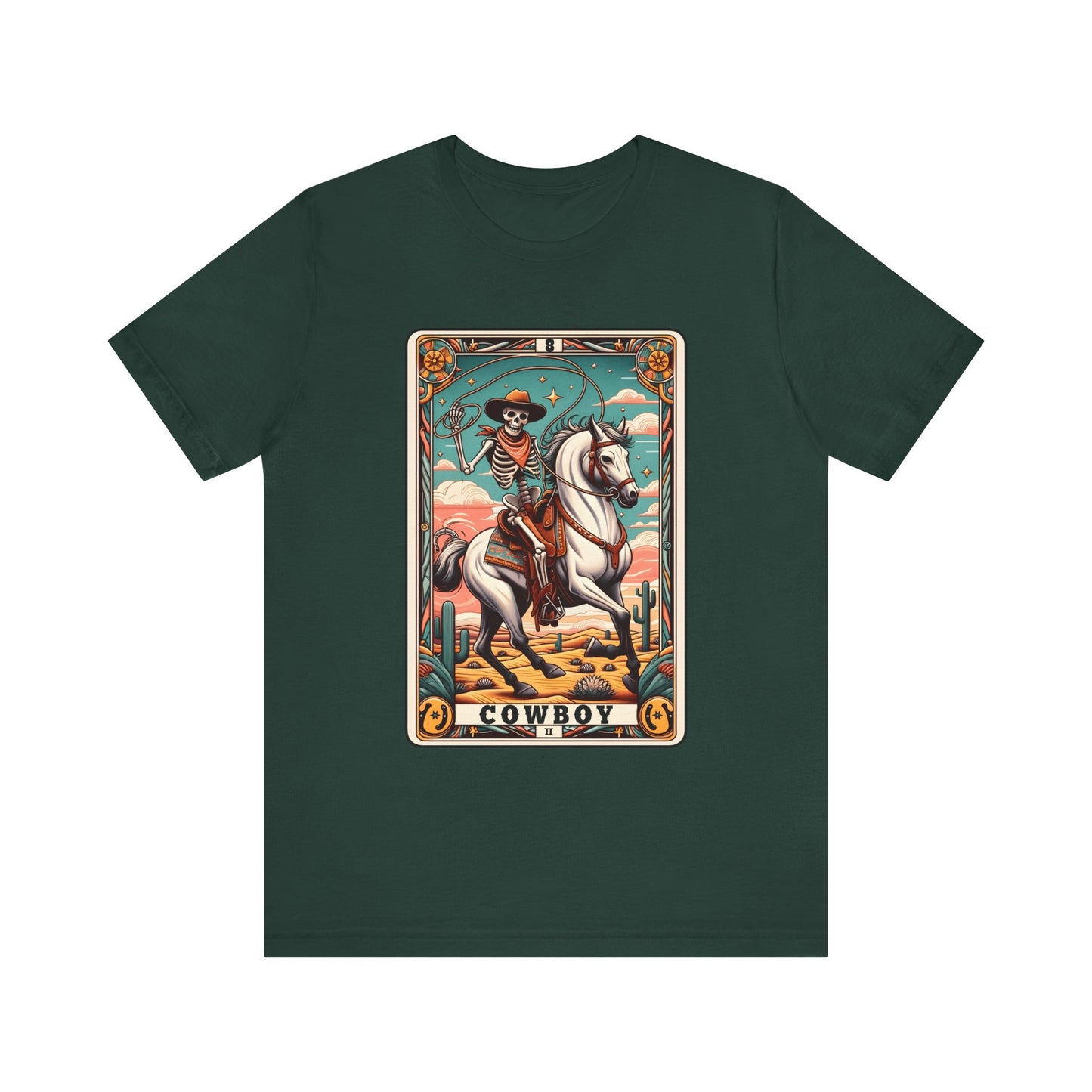 Cowboy Skeleton Tarot Card Shirt – Western Howdy Texas Rodeo Tee