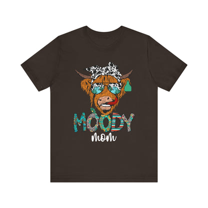 Western Moody Mom Shirt – Highland Cow Sunglasses Country Life Ranch Vibe Tee