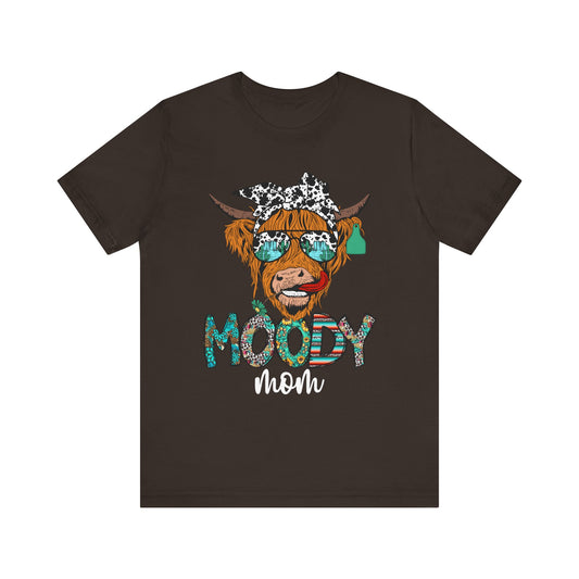 Western Moody Mom Shirt – Highland Cow Sunglasses Country Life Ranch Vibe Tee