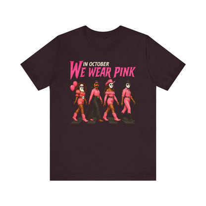 In October We Wear Pink Shirt – Spooky Cowgirl Western Halloween Tee