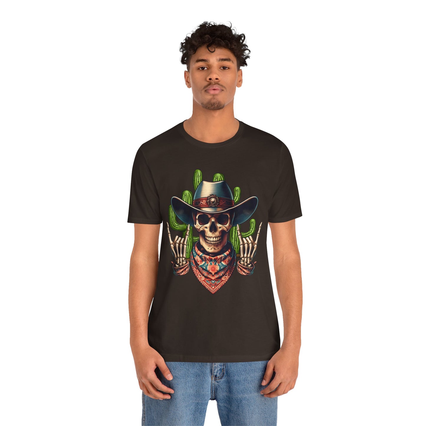Skeleton Cowboy Howdy Shirt – Rock Hand Skull Western Rodeo Texas Tee