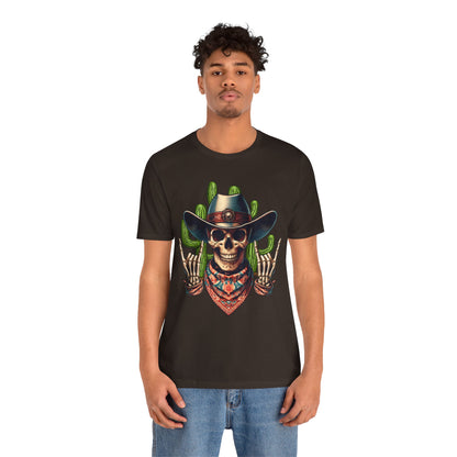 Skeleton Cowboy Howdy Shirt – Rock Hand Skull Western Rodeo Texas Tee