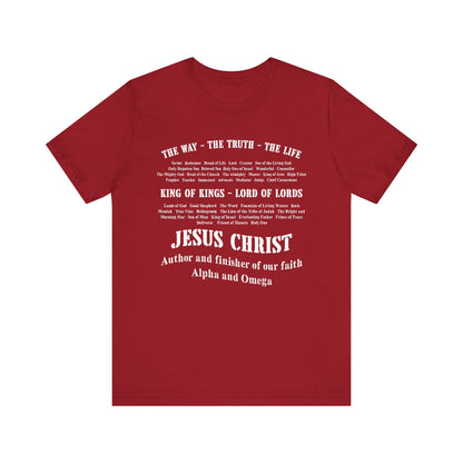 Names of God Shirt – The Way The Truth The Life Christian Scripture Faith Tee