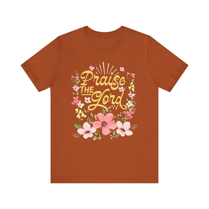 Praise the Lord Shirt – Christian Worship Groovy Retro Daisy Floral Faith Tee