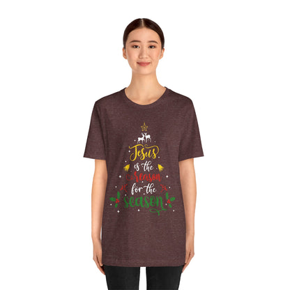 Jesus Is the Reason for the Season Shirt – Christian Christmas Tree Faith Tee