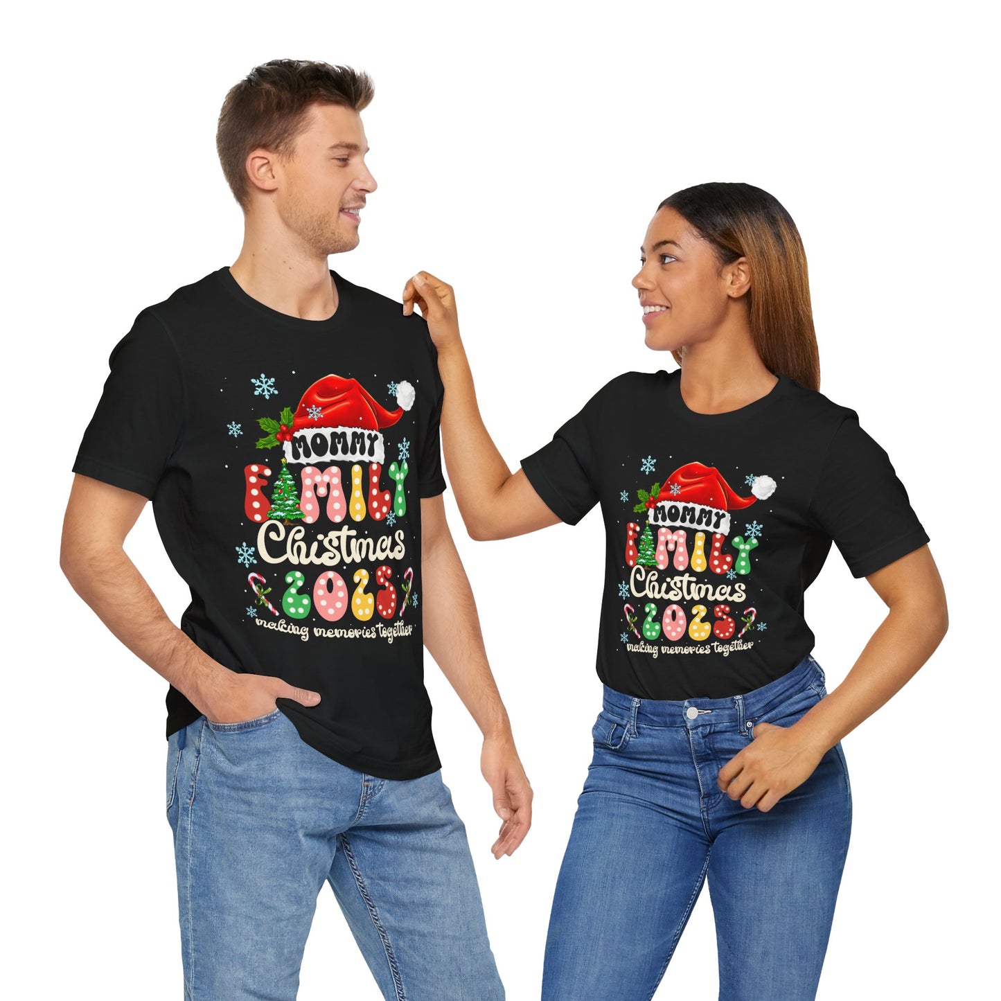Mommy Family Christmas 2025 Shirt – Cute Matching Polka Dot Holiday Tee