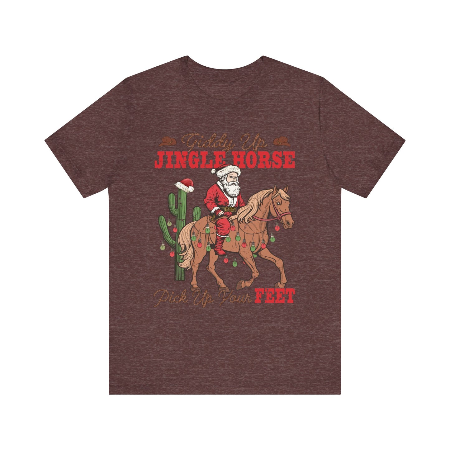 Giddy Up Jingle Horse Shirt – Retro Howdy Christmas Western Cowboy Holiday Tee