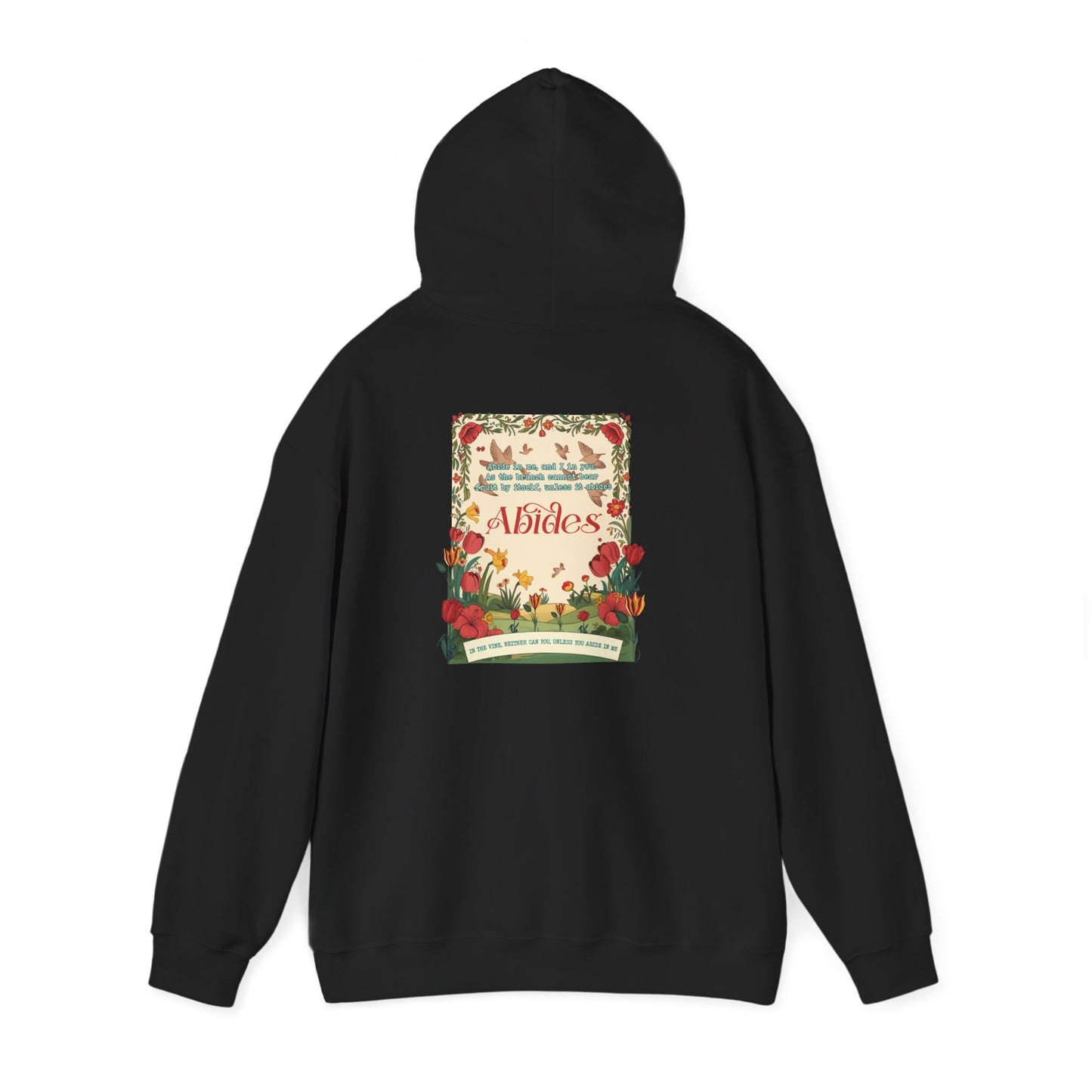 Abide in Me Hoodie – Faithful Blooms Bible Scripture Christian Pullover