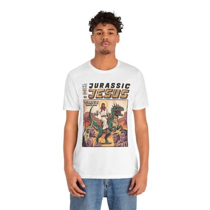 Jurassic Jesus Shirt – Dino-Riding Savior Comic Book Christian Tee