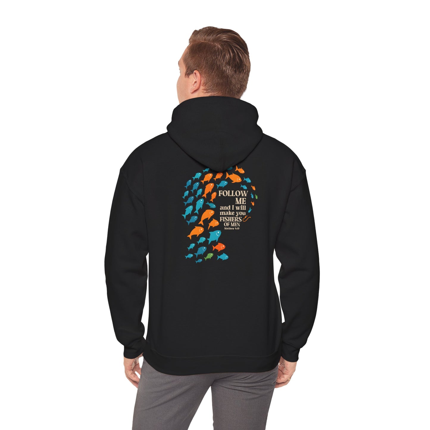 Fishers of Men Hoodie – Matthew 4:19 Bible Verse Christian Fishing Pullover