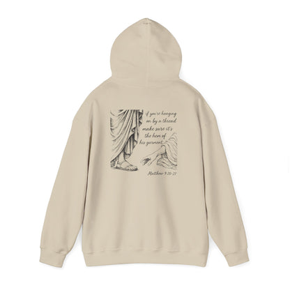 Hem of His Garment Hoodie – Matthew Bible Verse Christian Faith Pullover