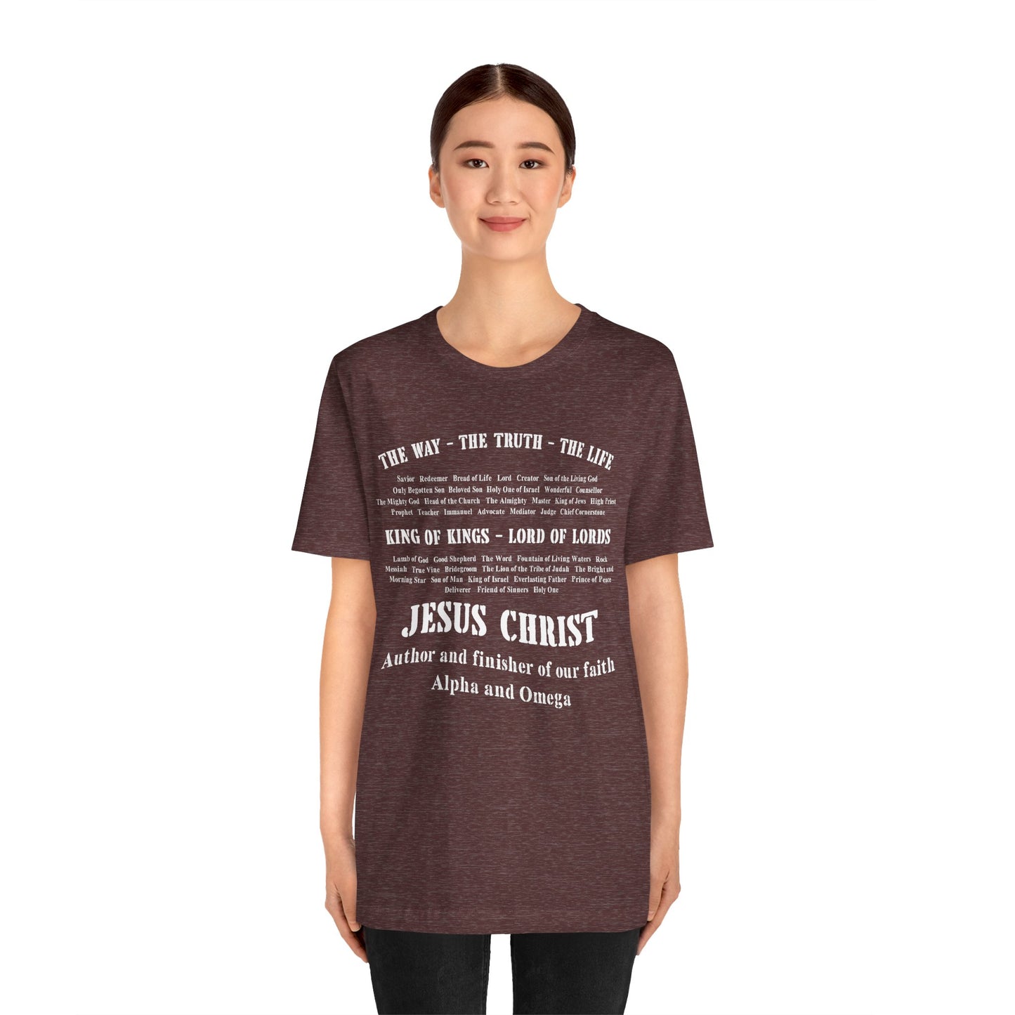 Names of God Shirt – The Way The Truth The Life Christian Scripture Faith Tee