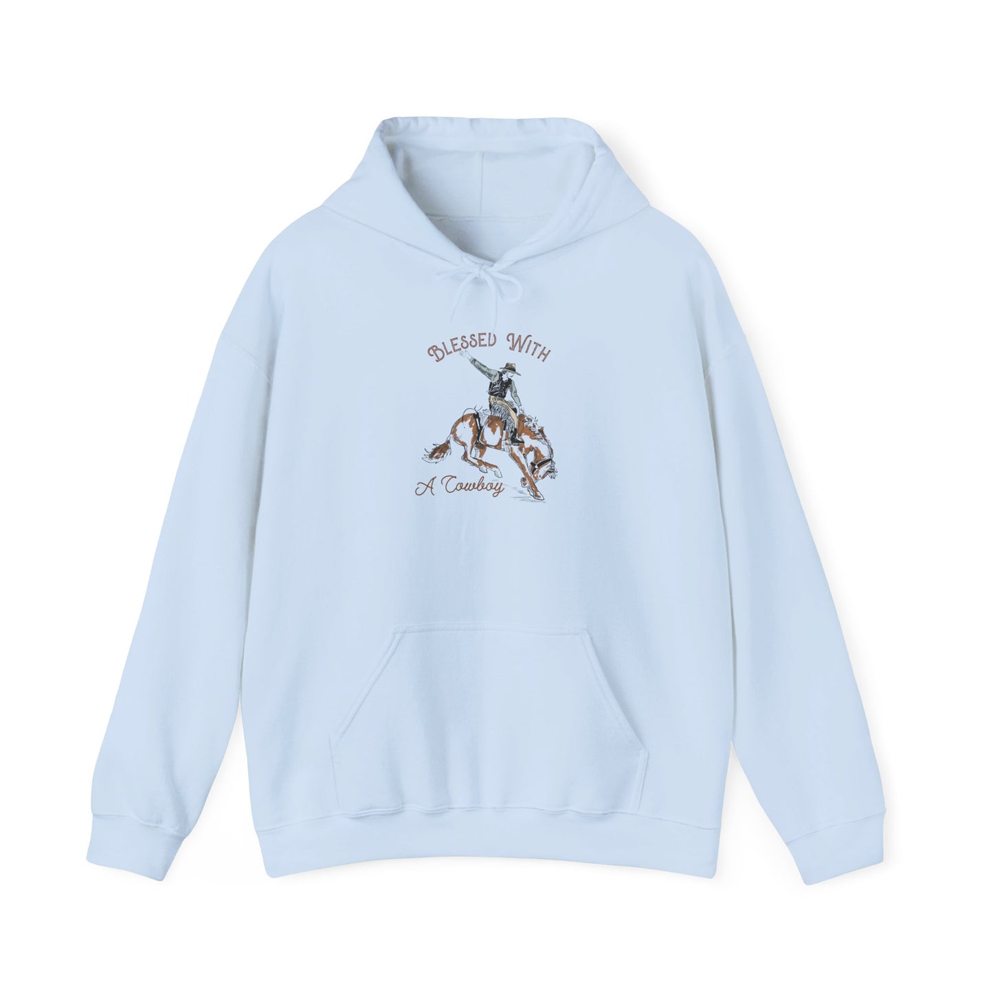 Blessed with a Cowboy Hoodie – Retro Christian Western Rodeo Country Pullover