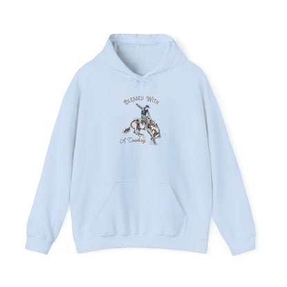 Blessed with a Cowboy Hoodie – Retro Christian Western Rodeo Country Pullover