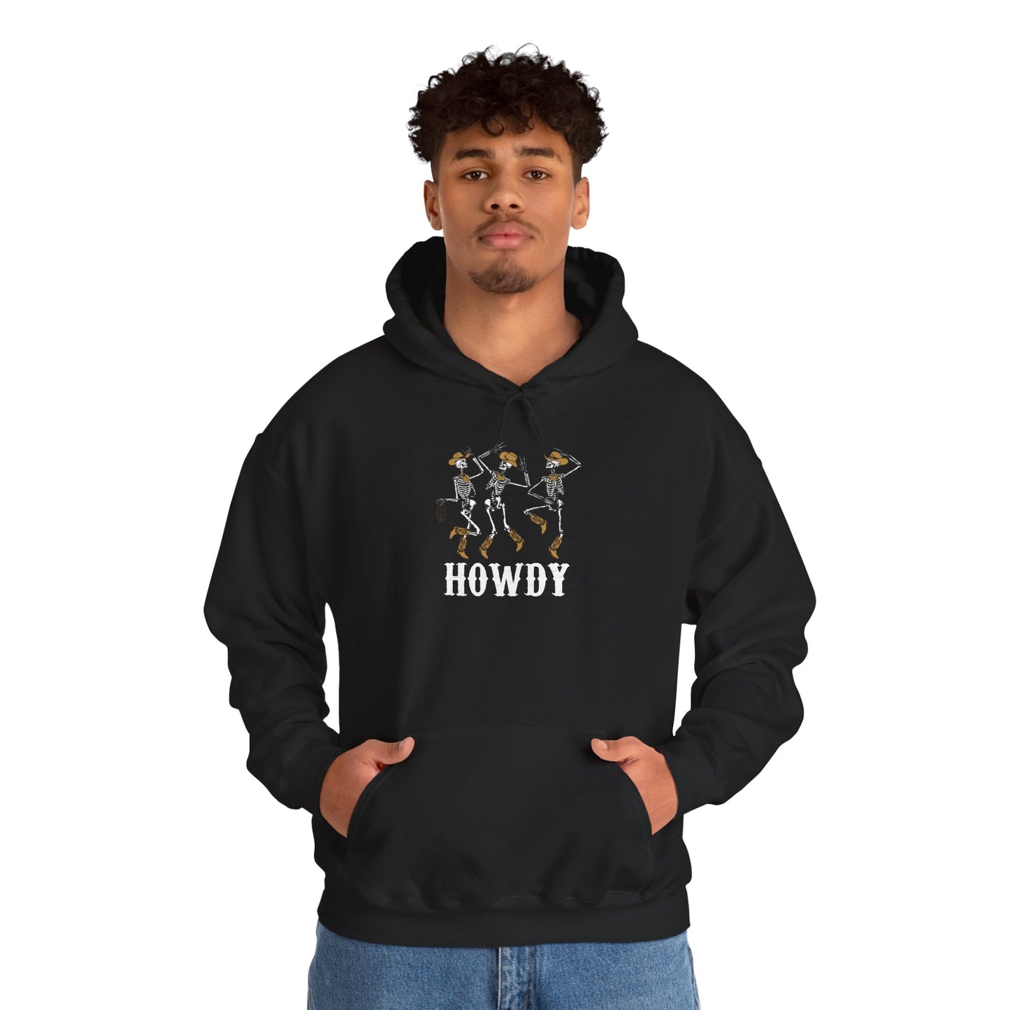 Howdy Cowboy Skeleton Hoodie – Western Dancing Boots Horse Rodeo Pullover