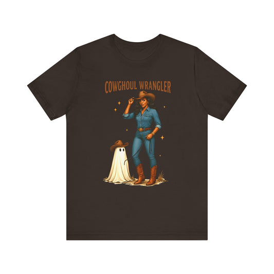 Cowghoul Wrangler Shirt Western Cowgirl Cowboy Ghost Halloween Tee, Spooky Rodeo Fall Outfit