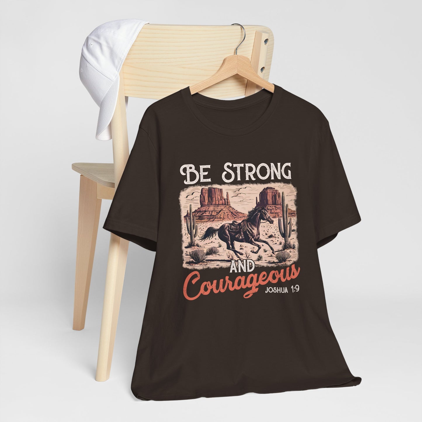 Be Strong and Courageous Shirt – Western Horse Christian Cowgirl Tee