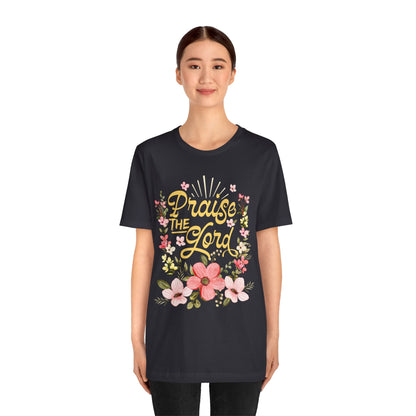 Praise the Lord Shirt – Christian Worship Groovy Retro Daisy Floral Faith Tee