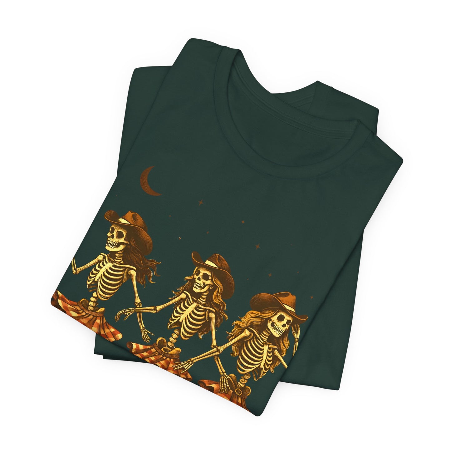 Skeleton Cowgirls Shirt Line Dancing Western Halloween Rodeo Tee