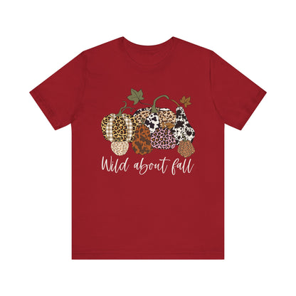 Wild About Fall Shirt – Pumpkin Leopard Plaid Autumn Thanksgiving Tee