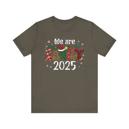 Retro Groovy We Are Family Christmas Shirt – Funky Reindeer Matching Holiday Tee