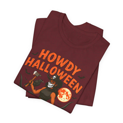 Howdy Halloween Shirt – Skeleton Cowgirl Western Fall Rodeo Tee