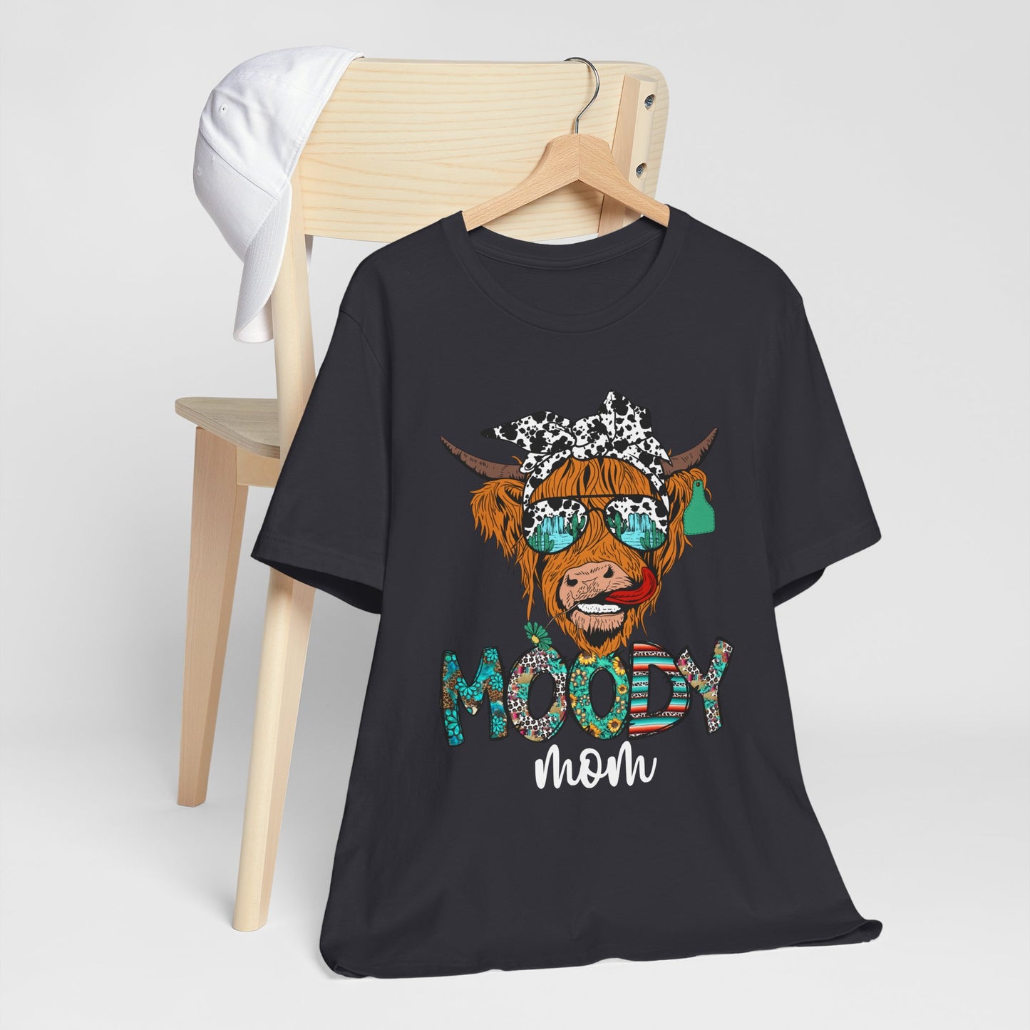 Western Moody Mom Shirt – Highland Cow Sunglasses Country Life Ranch Vibe Tee