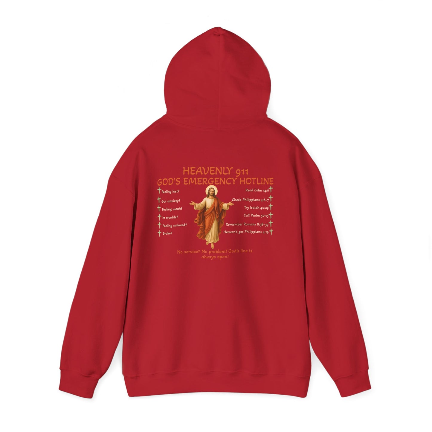 Heavenly 911 Hoodie – God’s Emergency Hotline Christian Bible Verse Pullover