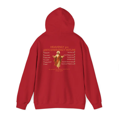 Heavenly 911 Hoodie – God’s Emergency Hotline Christian Bible Verse Pullover