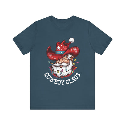Cowboy Claus Shirt – Western Santa Hat Funny Cowboy Christmas Holiday Tee