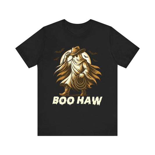 Boo Haw Shirt Ghost Cowboy Western Halloween Tee, Funny Rodeo Spirit Fall Outfit