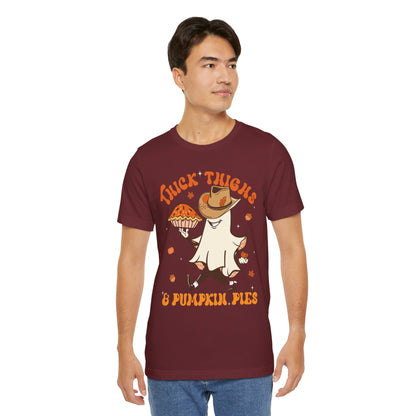 Thick Thighs Pumpkin Pies Shirt – Funny Howdy Ghost Western Halloween Tee