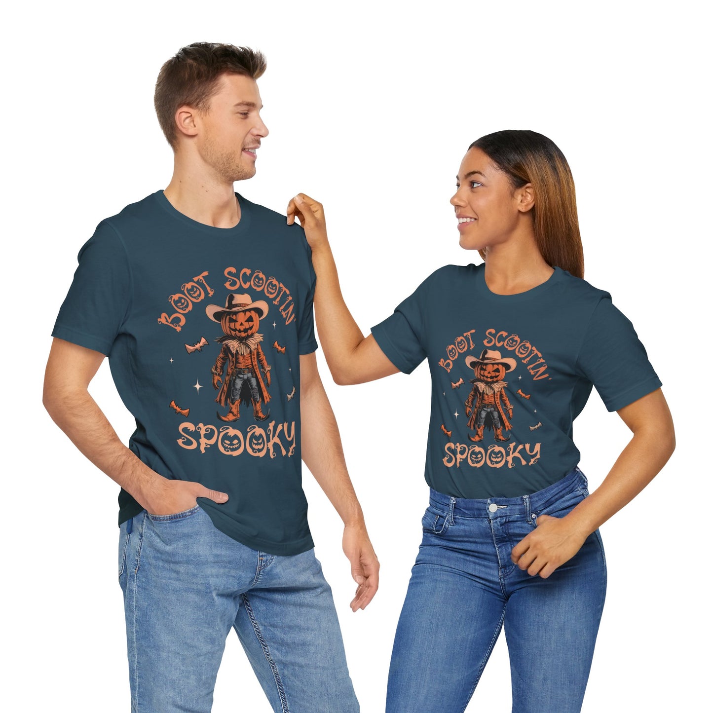 Boot Scootin’ Spooky Shirt – Funny Cowboy Pumpkin Head Western Halloween Tee