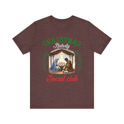 Christmas Nativity Social Club Shirt – Christian Nativity Scene Holiday Tee