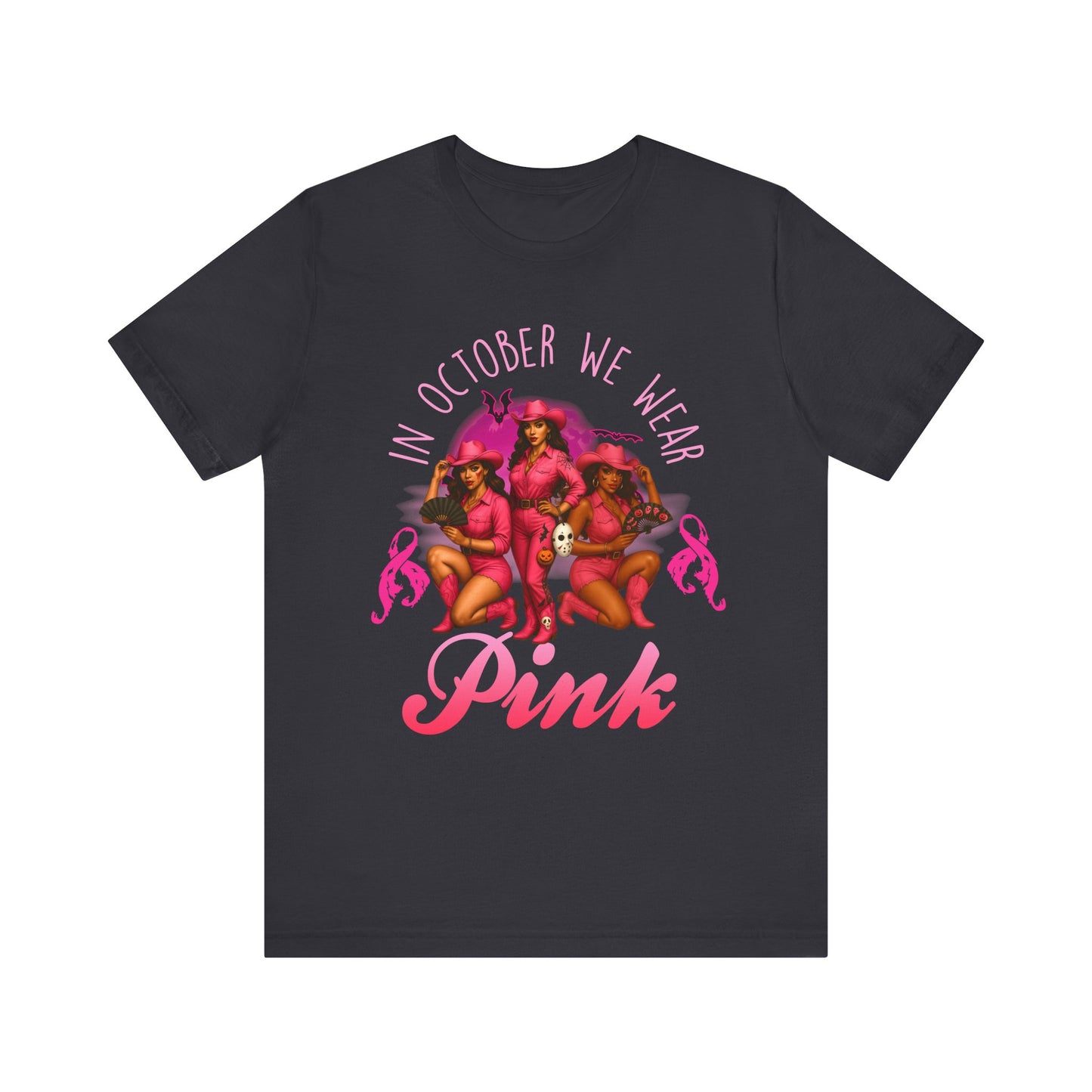 In October We Wear Pink Shirt – Western Cowgirl Breast Cancer Awareness Tee