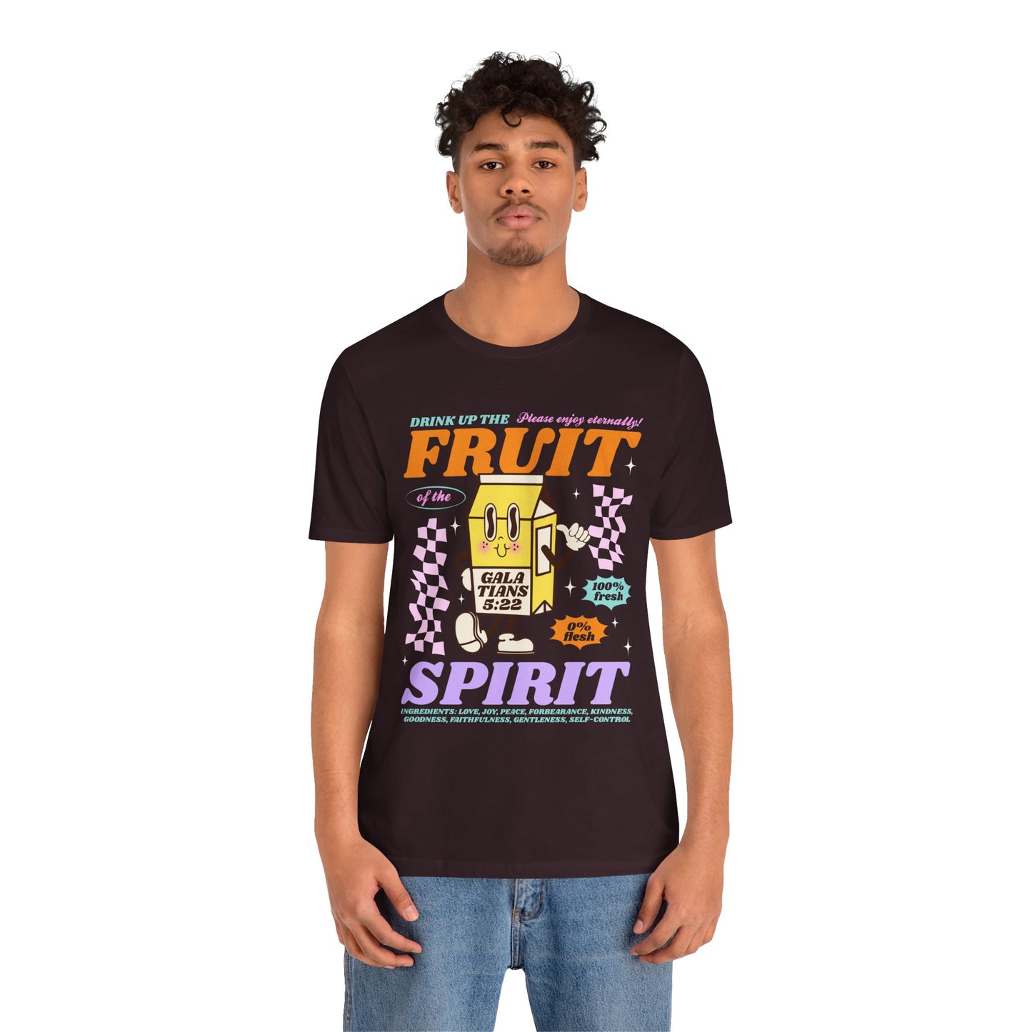 Christian Fruit Shirt – Drink Up Milk Bottle Faith Graphic Tee