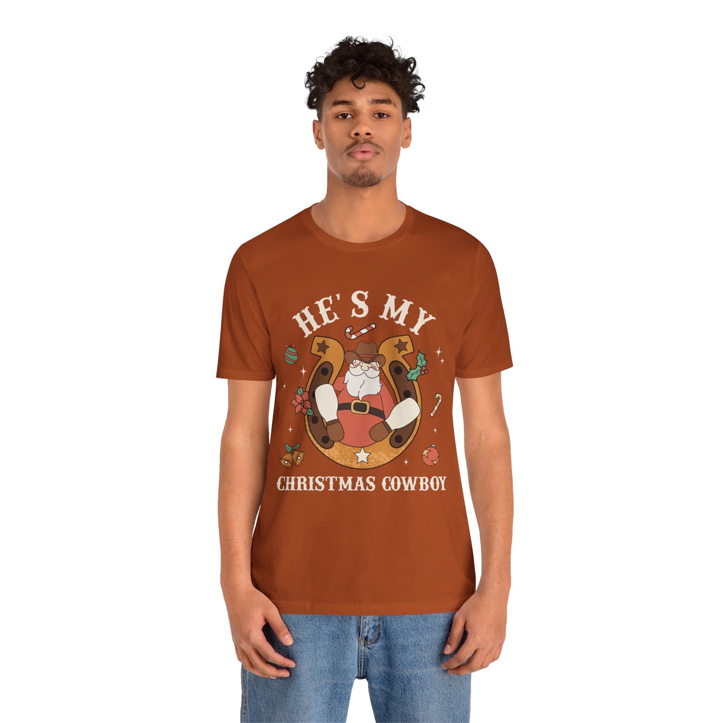 He’s My Christmas Cowboy Shirt – Western Santa Couples Matching Holiday Tee