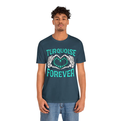 Western Turquoise Forever Shirt – Gemstone Skeleton Hand Heart Rodeo Tee