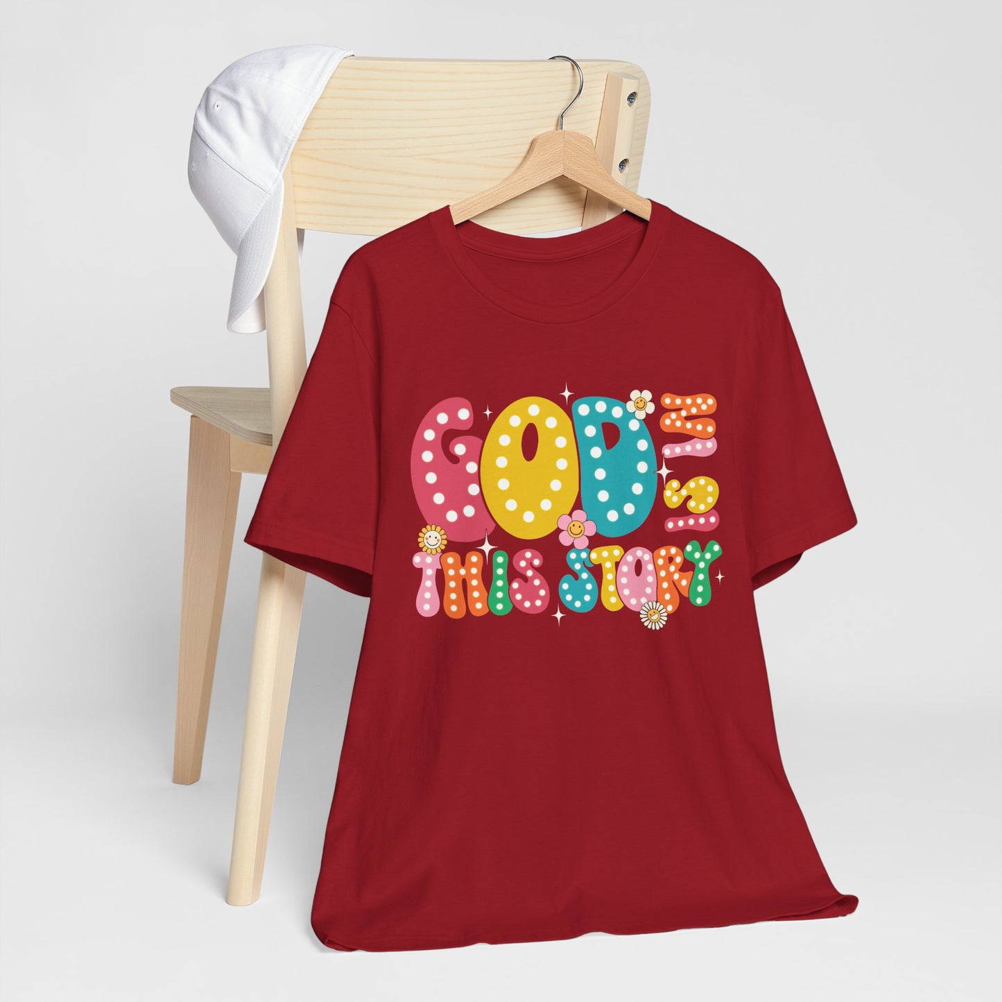 God Is In This Story Shirt – Inspirational Christian Retro Hippie Flower Faith Tee