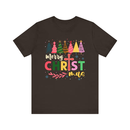 Retro Rustic Merry Christmas Shirt – Christian Cross Faith Holiday Tee