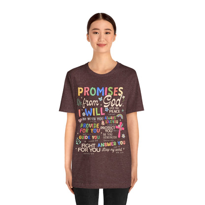 Promises From God Shirt – Christian Women’s Bible Verse Cross Faith Scripture Tee