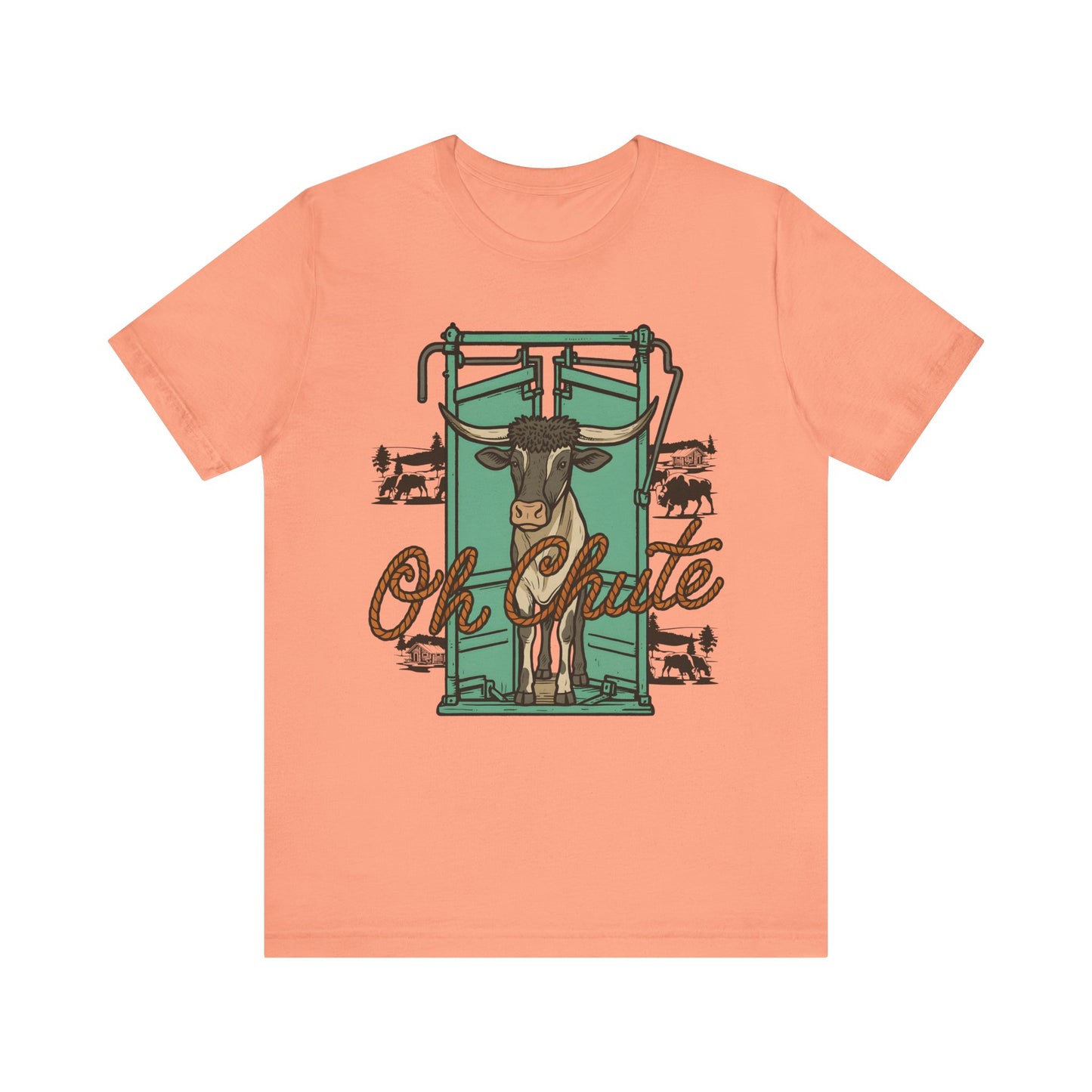 Oh Chute Teal Bull Shirt – Funny Rodeo Western Bucking Cowboy Tee