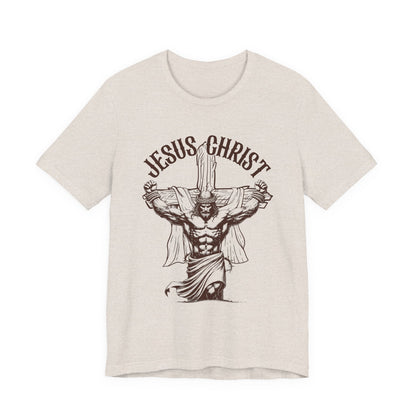 Jesus Christ Cross Faith Funny  Christian Workout Gym Retro T-Shirt