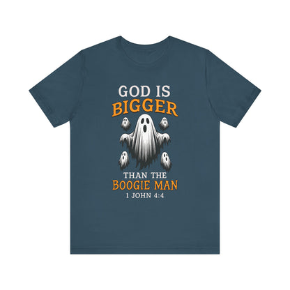 God Is Bigger Than the Boogie Man Shirt – Christian Ghost Halloween Faith Tee