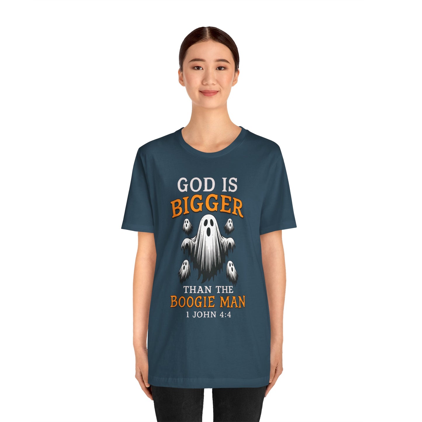 God Is Bigger Than the Boogie Man Shirt – Christian Ghost Halloween Faith Tee
